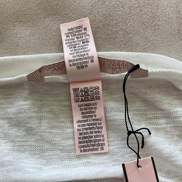 Victoria's Secret NWT Bombshell Long Sleeve Shirt Size Small White Burnout Pink - Picture 4 of 7